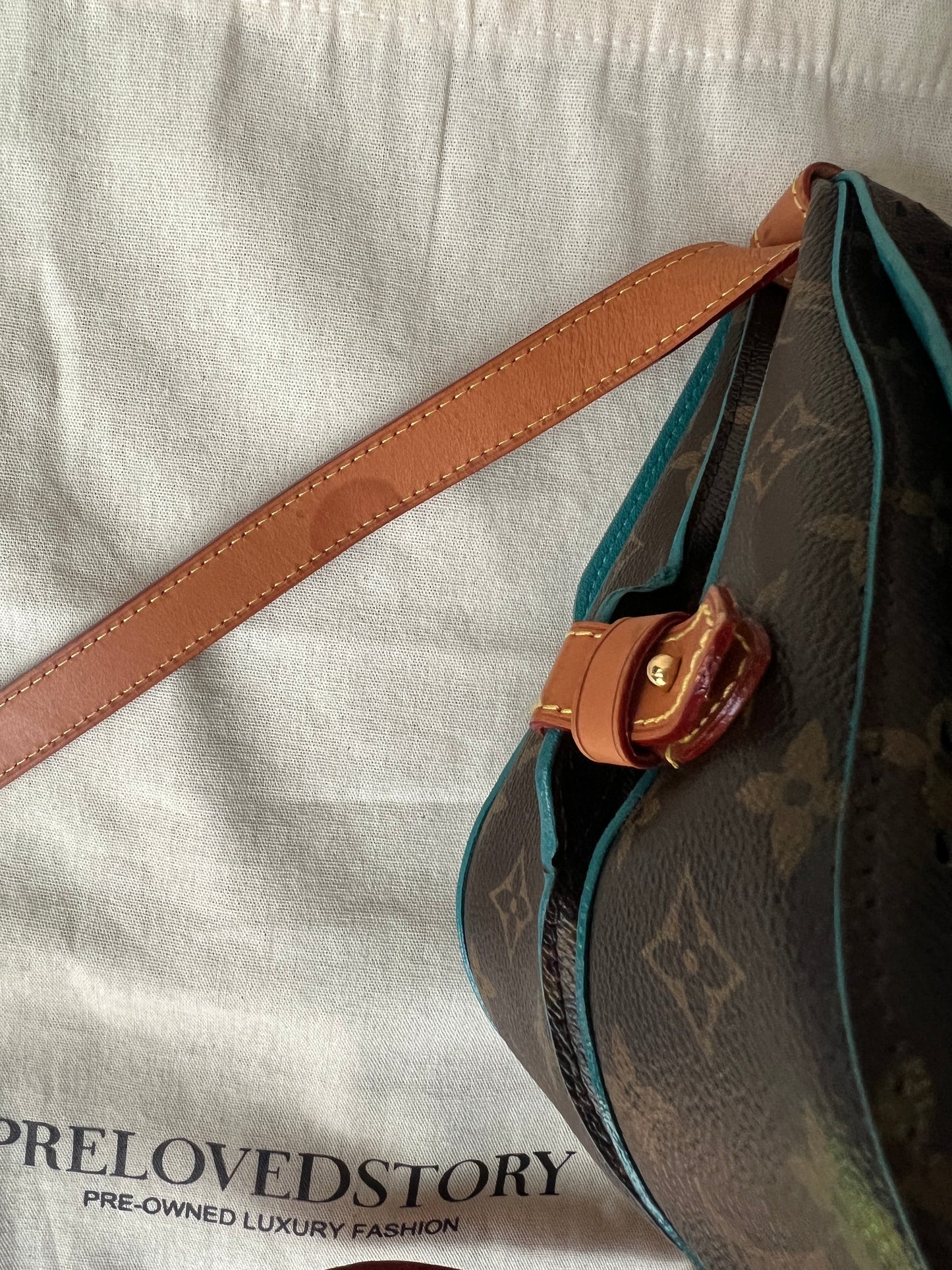 Limited Edition Monogram Flore Perforated Saumur Bag