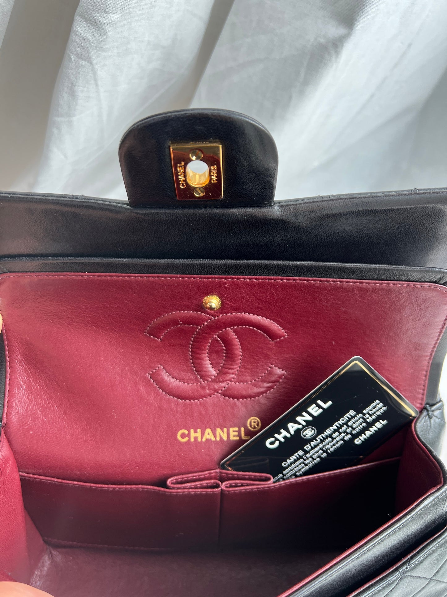 Classic Small Double Flap Black Lambskin