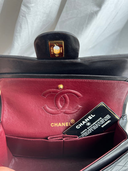 Classic Small Double Flap Black Lambskin