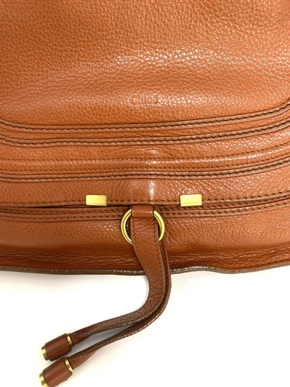 CHLOÉ MARCIE LARGE LEATHER HANDBAG IN CAMEL