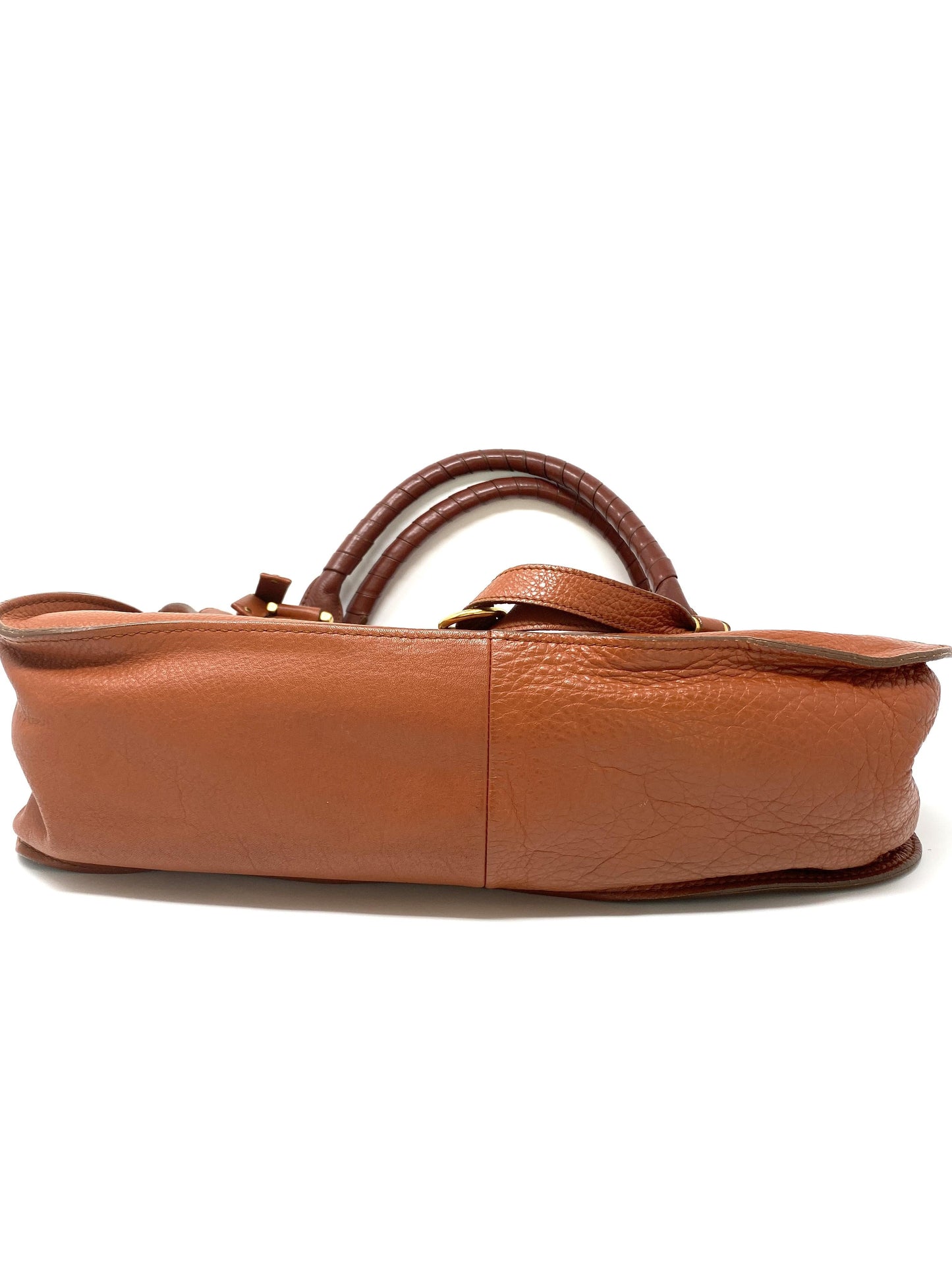 CHLOÉ MARCIE LARGE LEATHER HANDBAG IN CAMEL