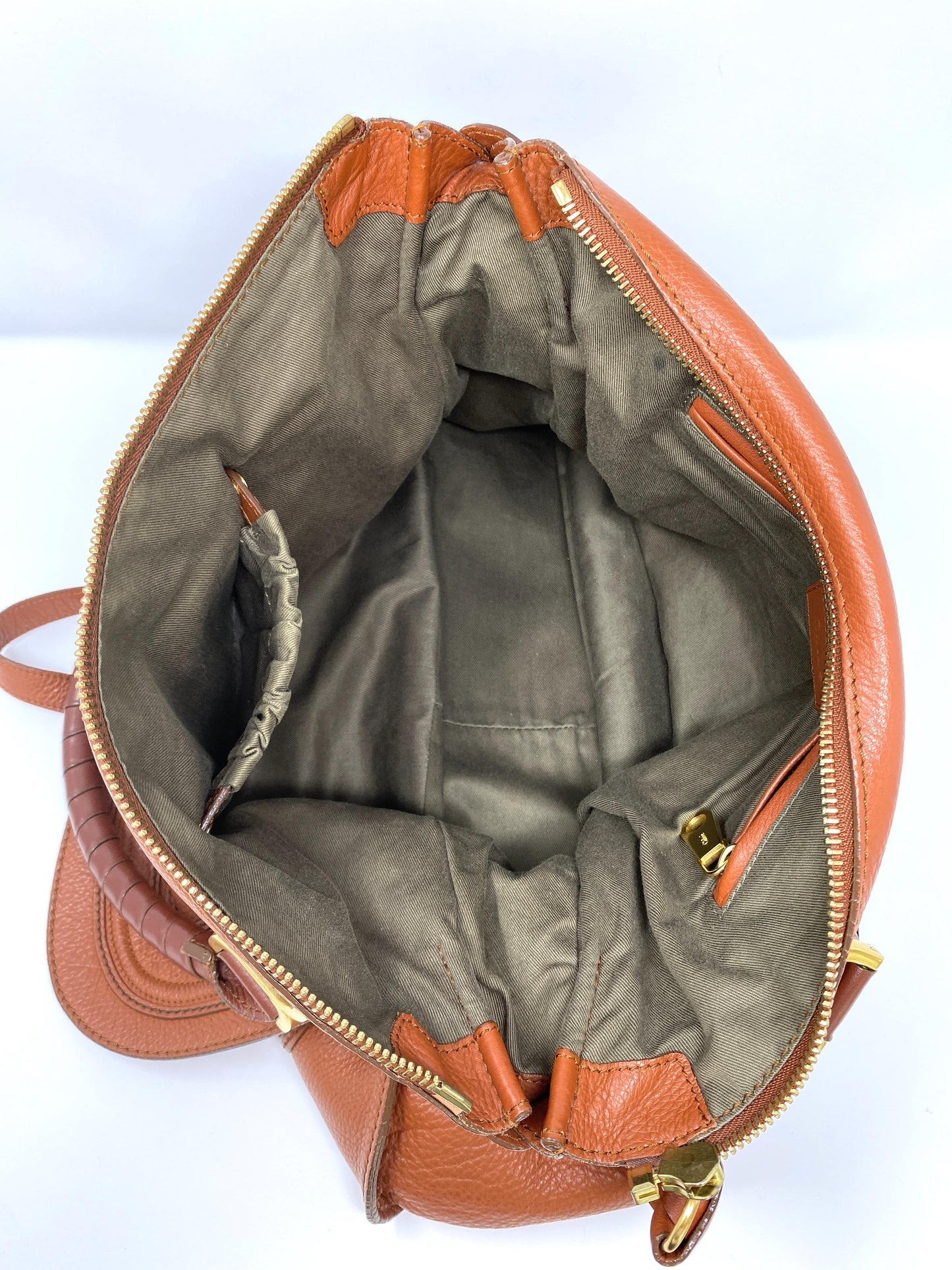 CHLOÉ MARCIE LARGE LEATHER HANDBAG IN CAMEL