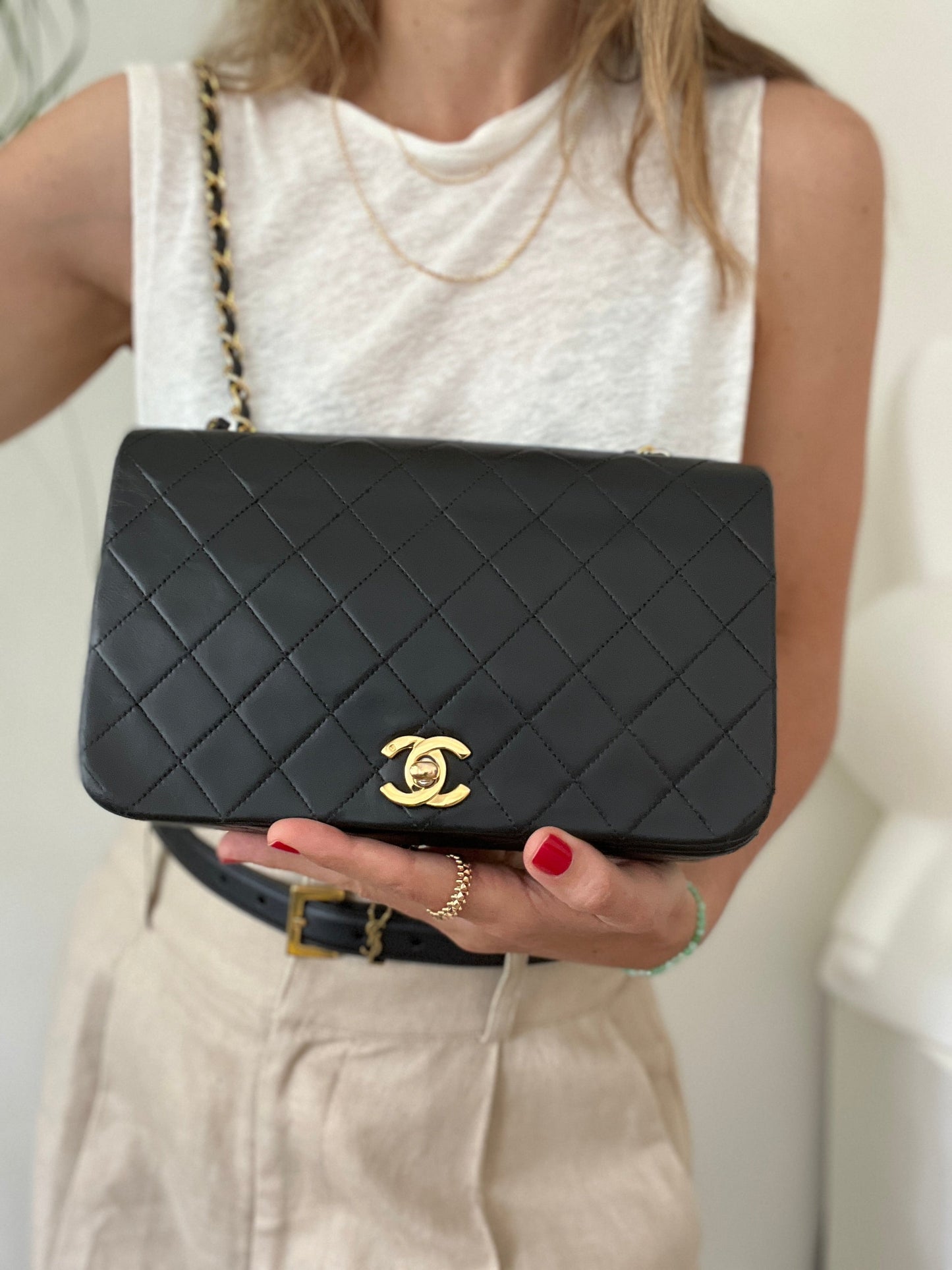 90's Classic Full Flap Bag Black