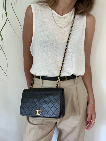 90's Classic Full Flap Bag Black