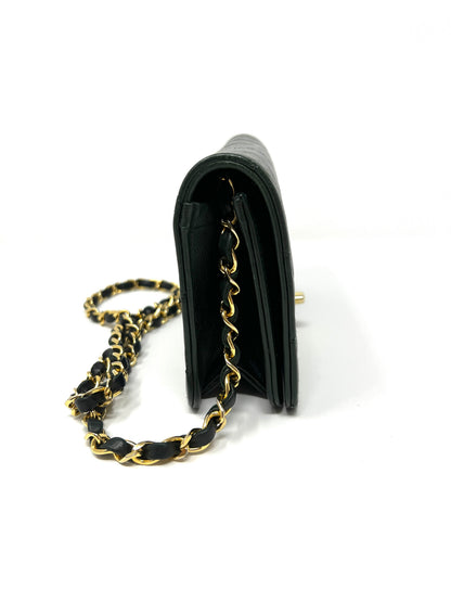 Rare Vintage 90's CHANEL Forest Green Flap Bag or Clutch