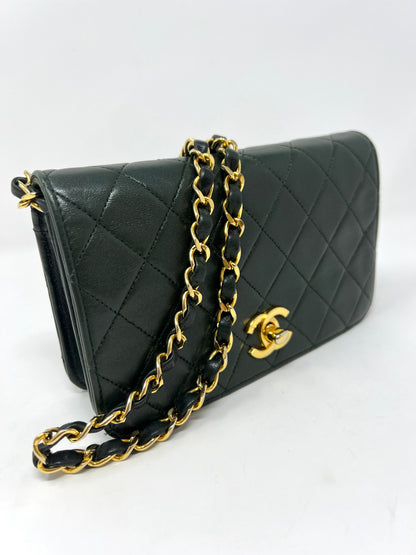 Rare Vintage 90's CHANEL Forest Green Flap Bag or Clutch