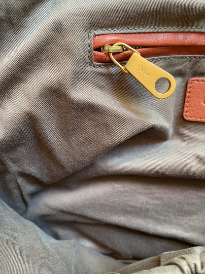 CHLOÉ MARCIE LARGE LEATHER HANDBAG IN CAMEL