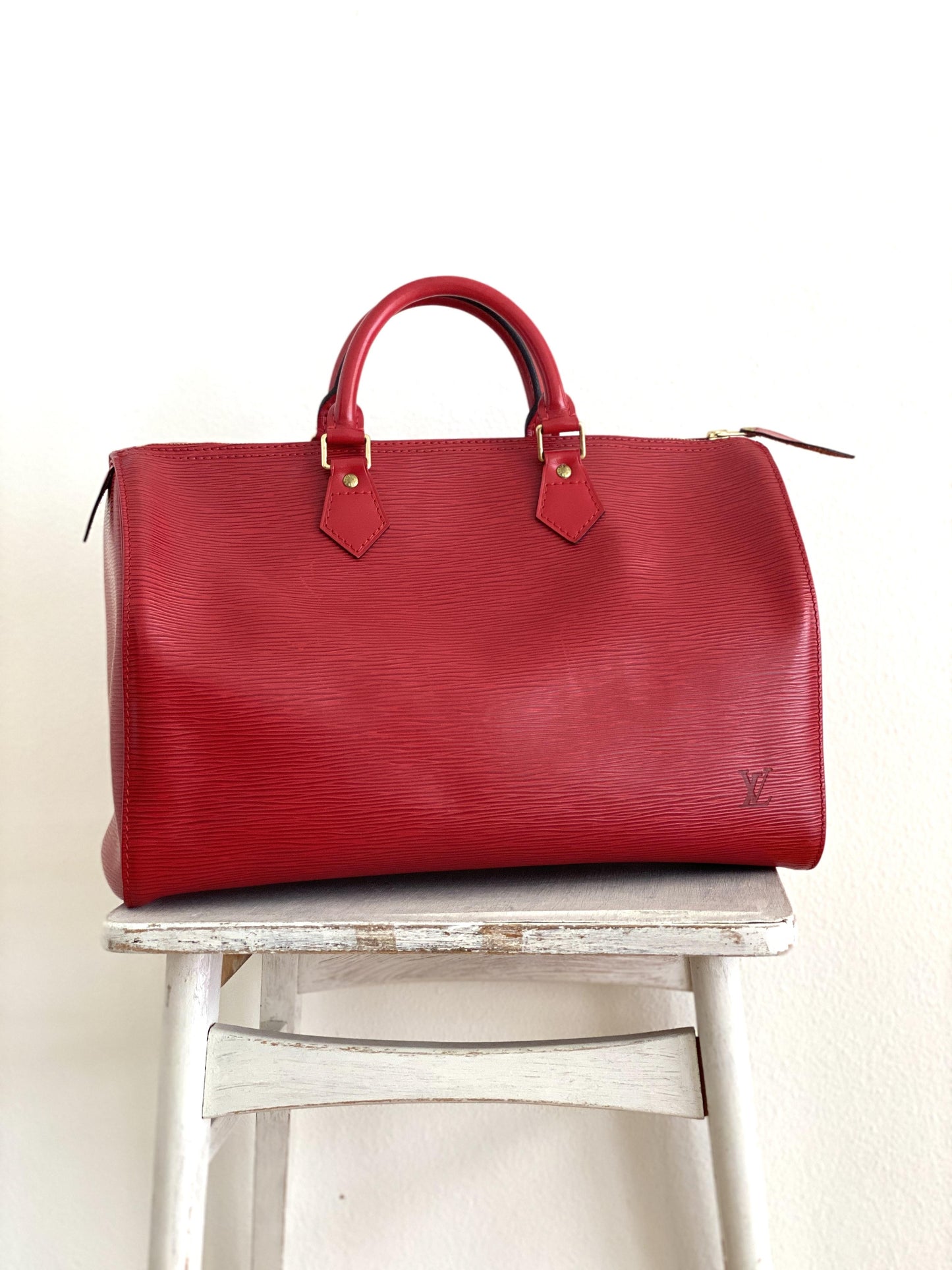 LOUIS VUITTON SPEEDY 40 RED EPI LEATHER – VINTAGE
