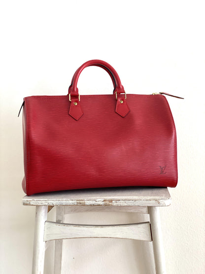 LOUIS VUITTON SPEEDY 40 RED EPI LEATHER – VINTAGE