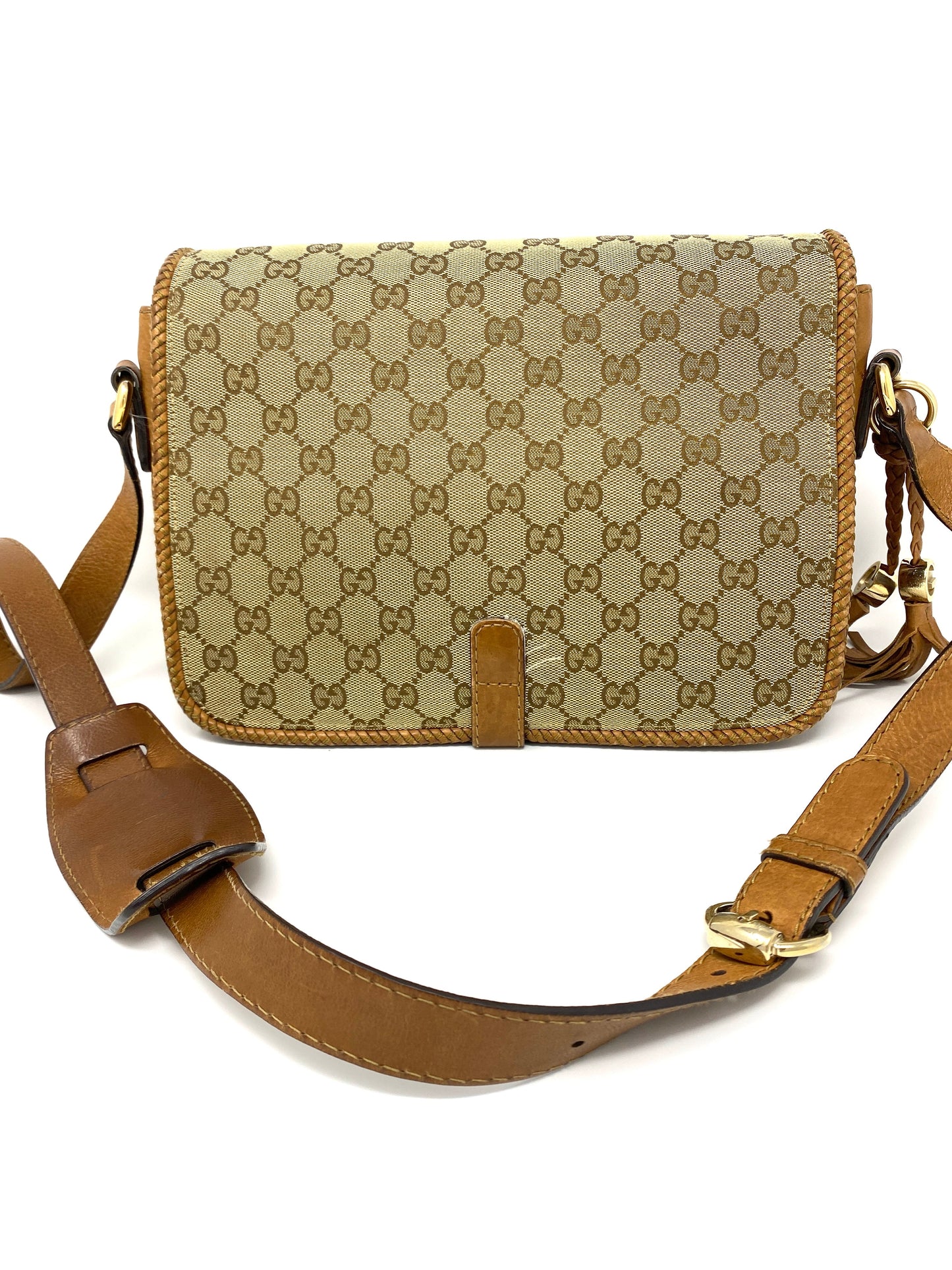 GUCCI MARRAKECH MESSENGER GG CANVAS MEDIUM IN BEIGE/BROWN