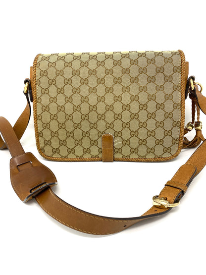 GUCCI MARRAKECH MESSENGER GG CANVAS MEDIUM IN BEIGE/BROWN