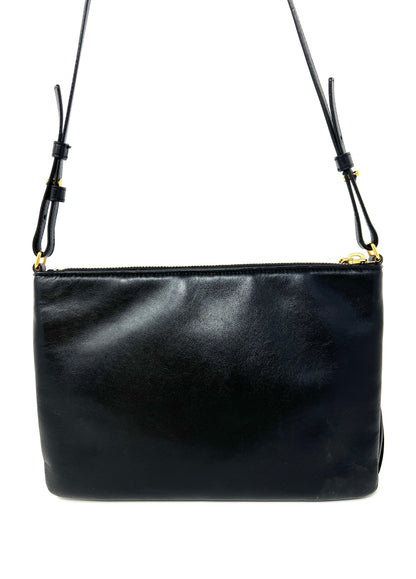 Black Cross-body Bag with Leather Tassel