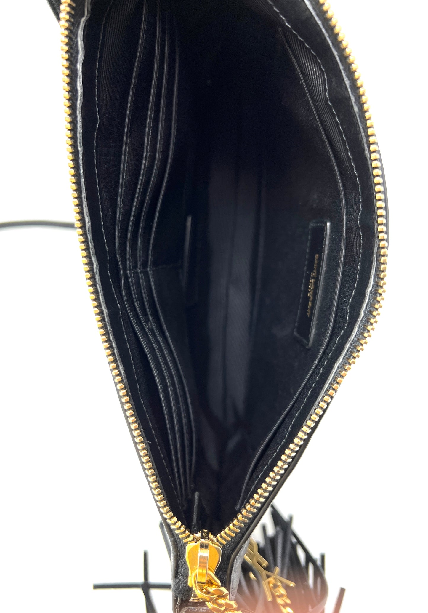 Black Cross-body Bag with Leather Tassel