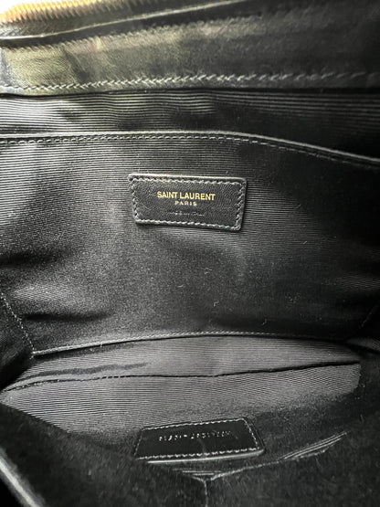 Black Cross-body Bag with Leather Tassel