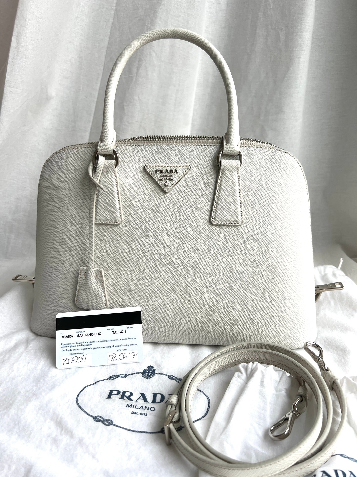 Promenade Bag Saffiano and silver