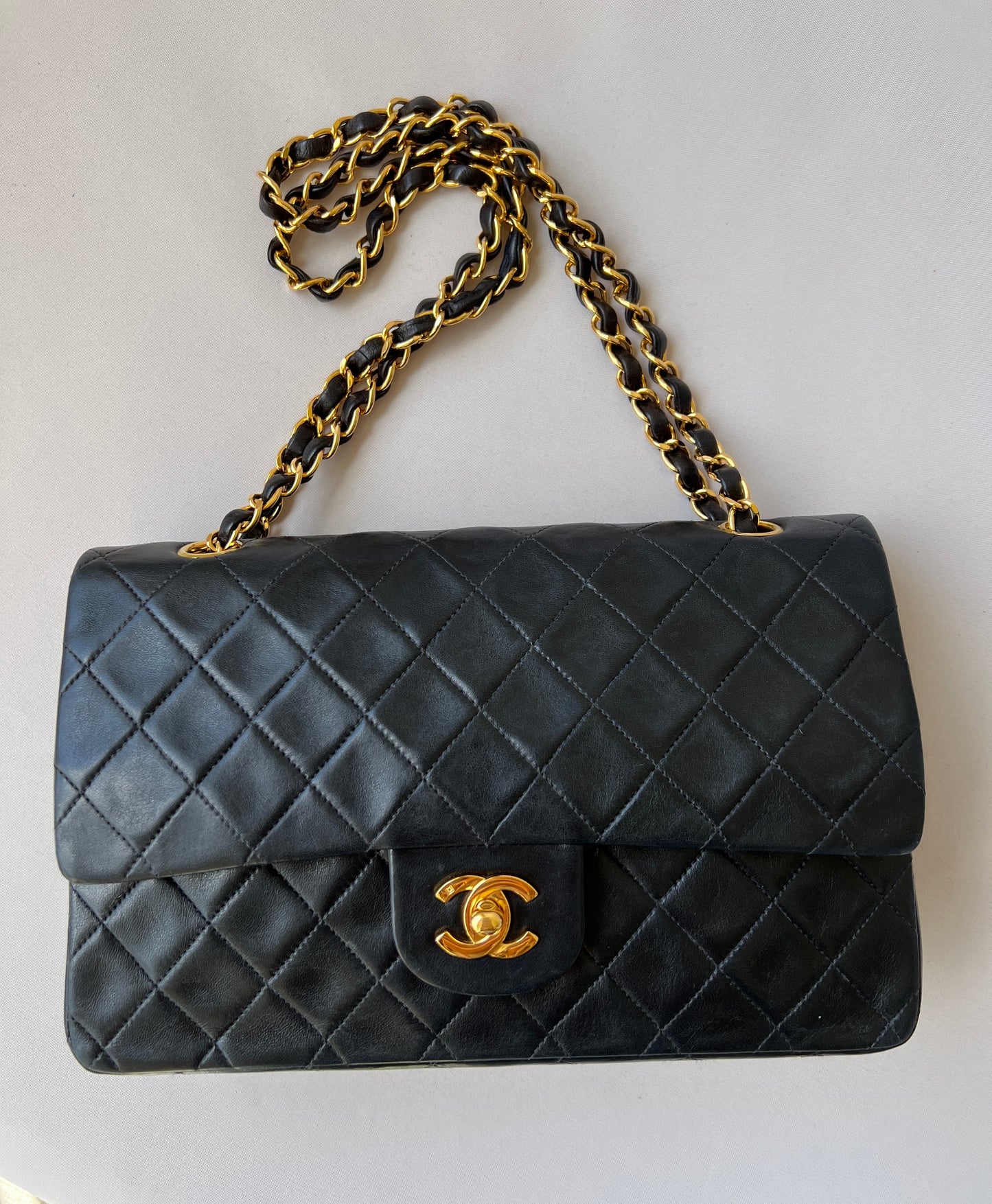 Vintage Double Flap Medium Black Lambskin 1997-1999