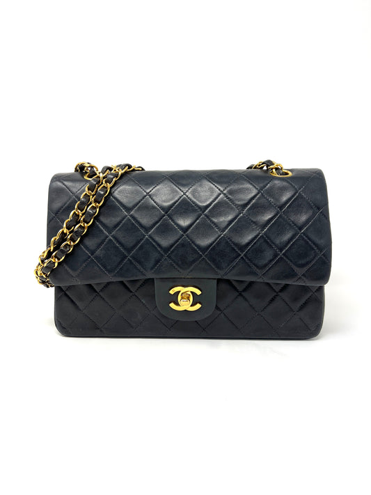 Vintage Double Flap Medium Black Lambskin 1997-1999