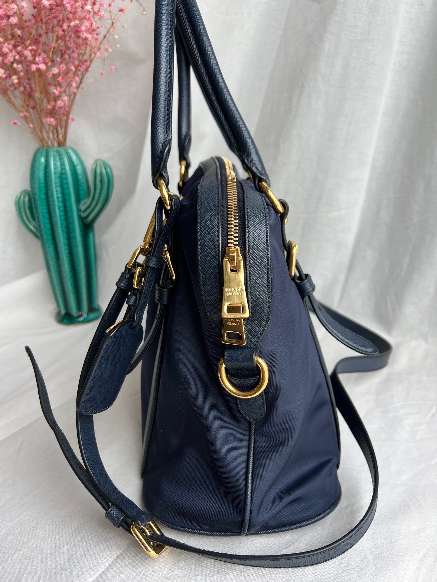 Tessuto Nylon Bag Baltico Blue