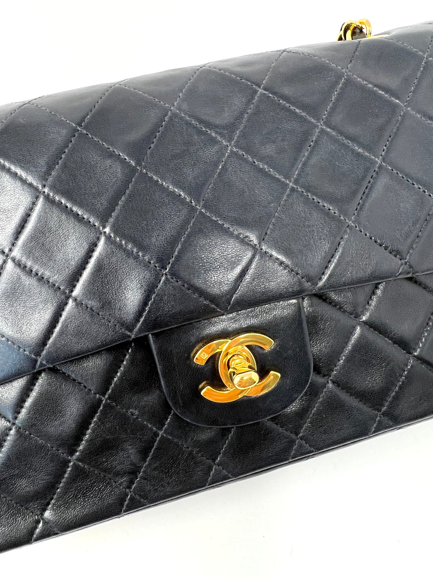 Vintage Double Flap Medium Black Lambskin 1997-1999