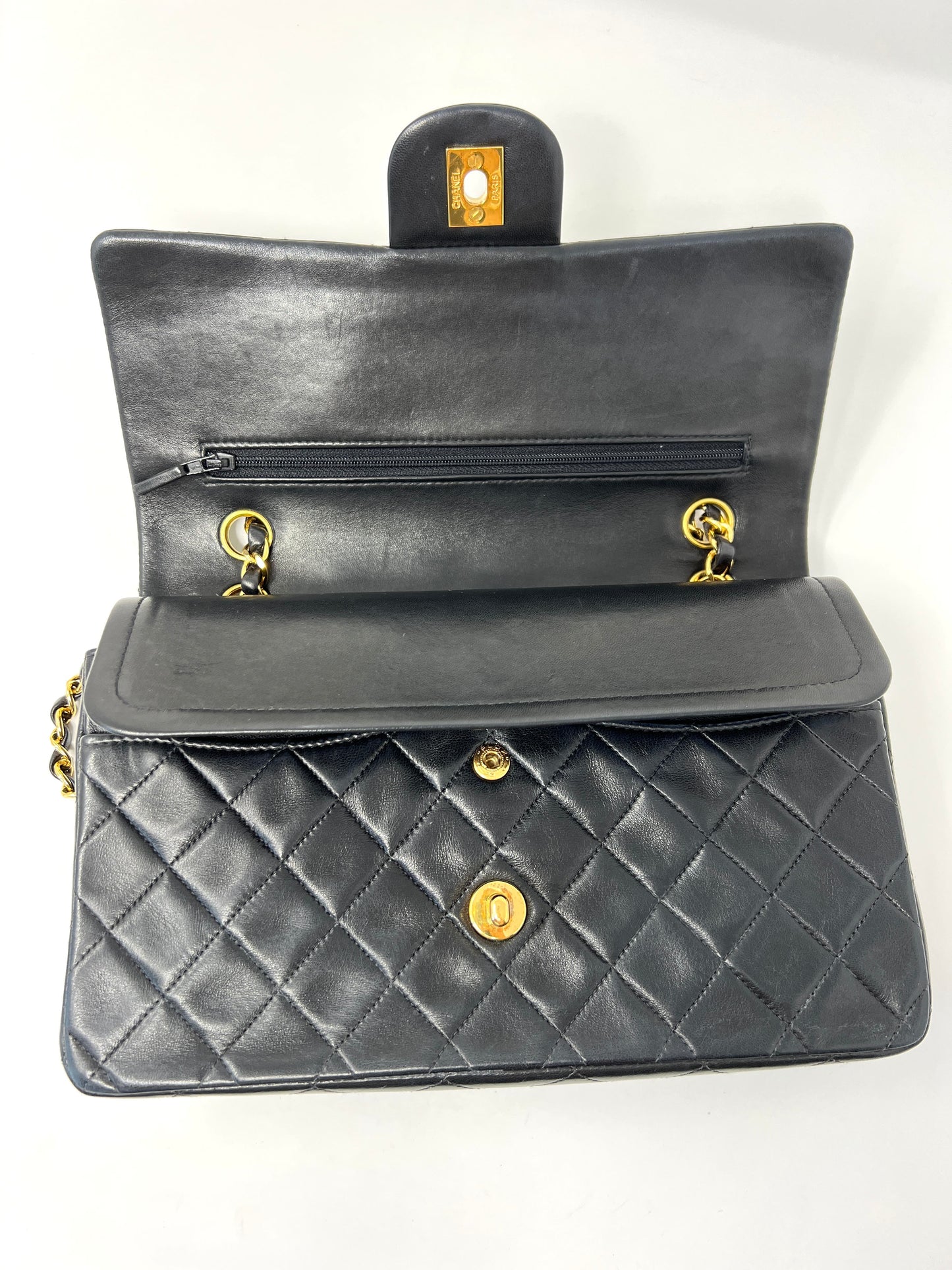 Vintage Double Flap Medium Black Lambskin 1997-1999