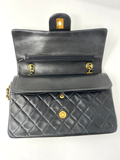 Vintage Double Flap Medium Black Lambskin 1997-1999