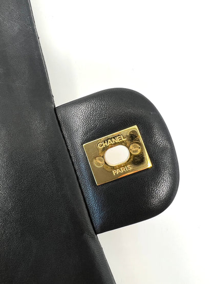 Vintage Double Flap Medium Black Lambskin 1997-1999
