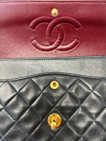 Vintage Double Flap Medium Black Lambskin 1997-1999
