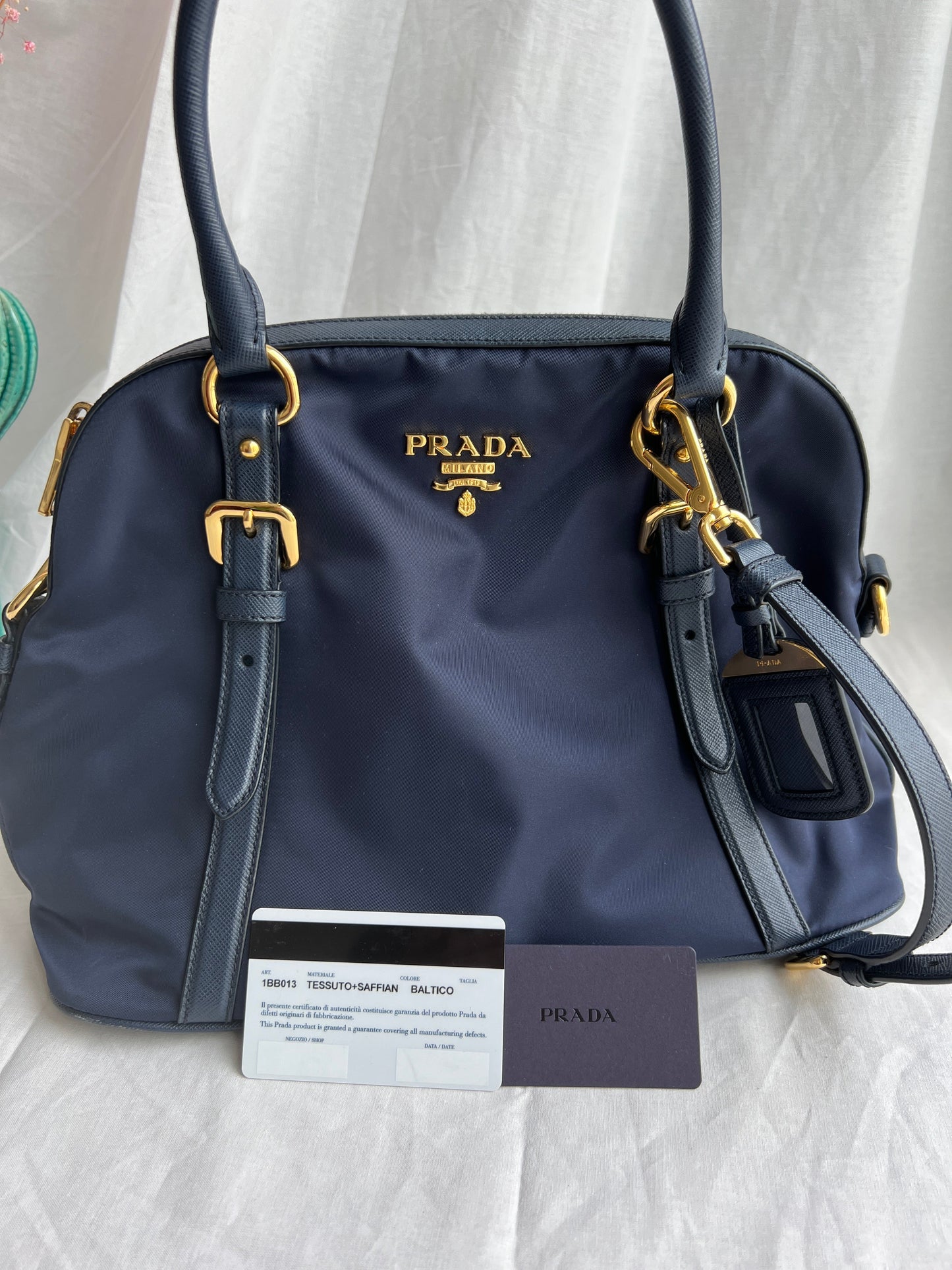 Tessuto Nylon Bag Baltico Blue