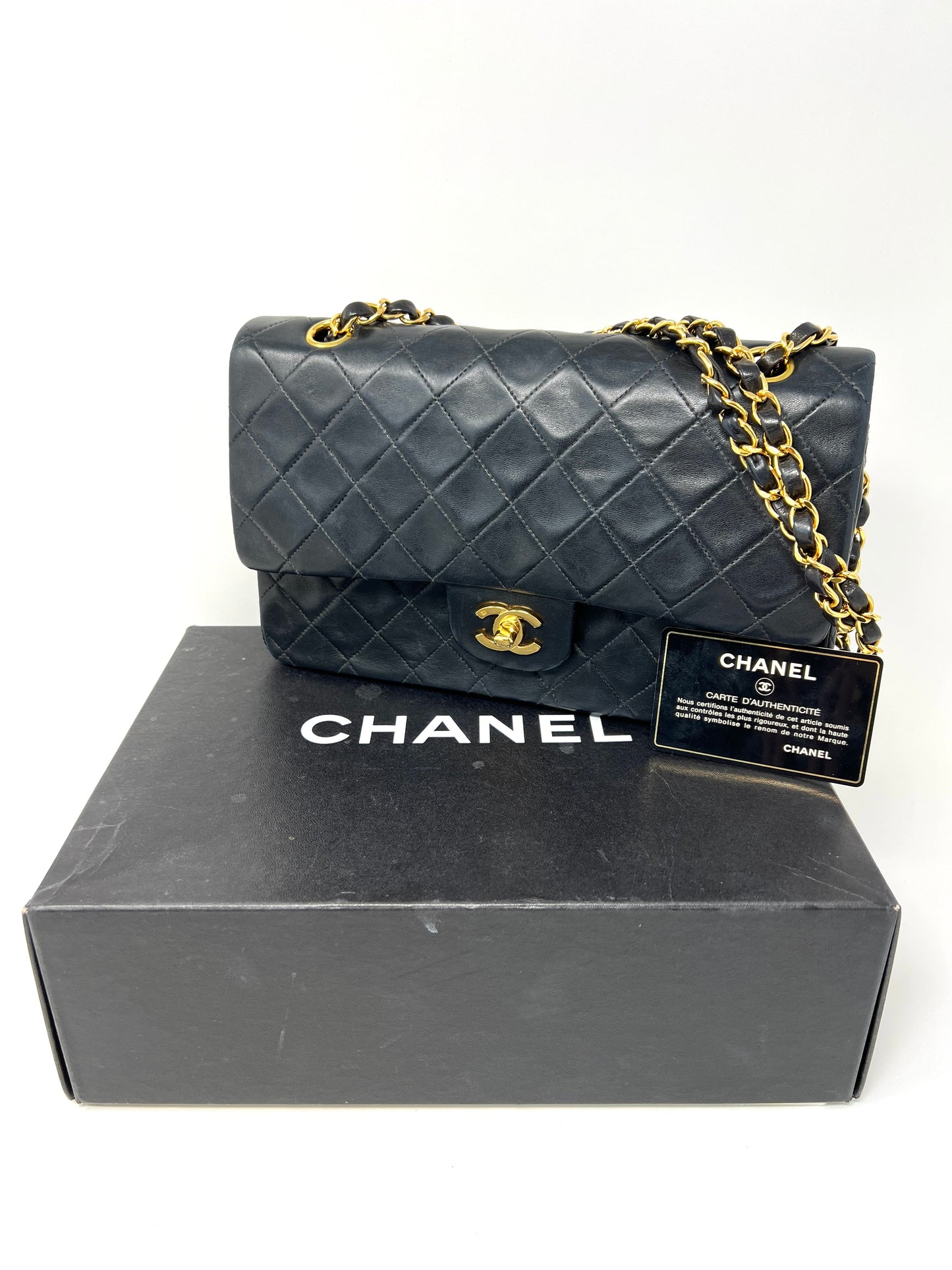 Vintage Double Flap Medium Black Lambskin 1997-1999