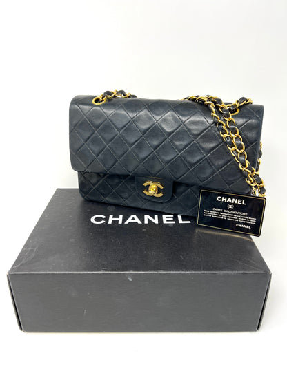 Vintage Double Flap Medium Black Lambskin 1997-1999