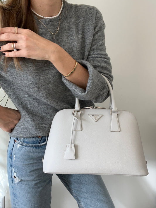 Promenade Bag Saffiano and silver
