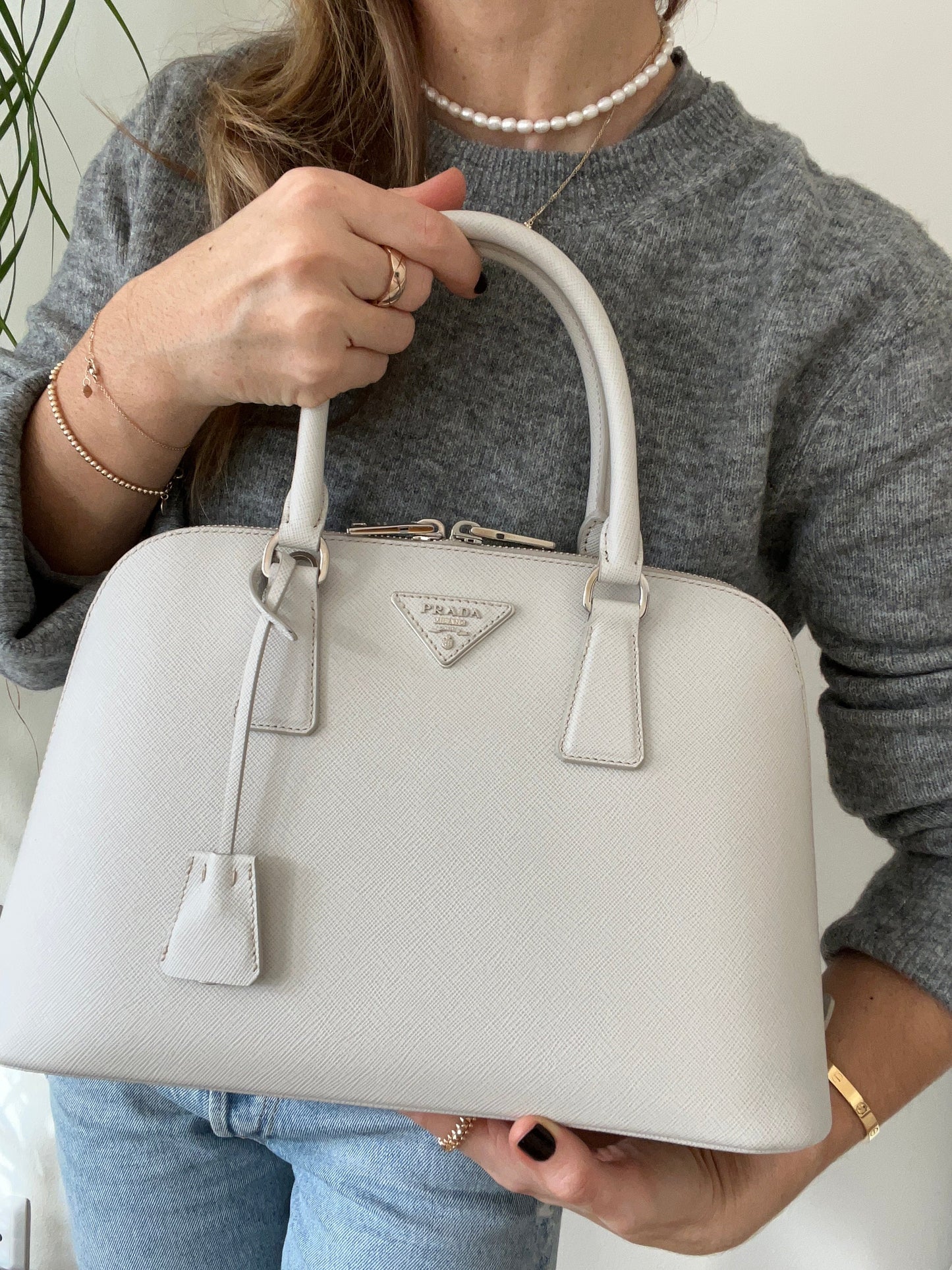 Promenade Bag Saffiano and silver