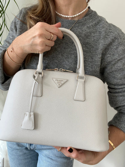 Promenade Bag Saffiano and silver