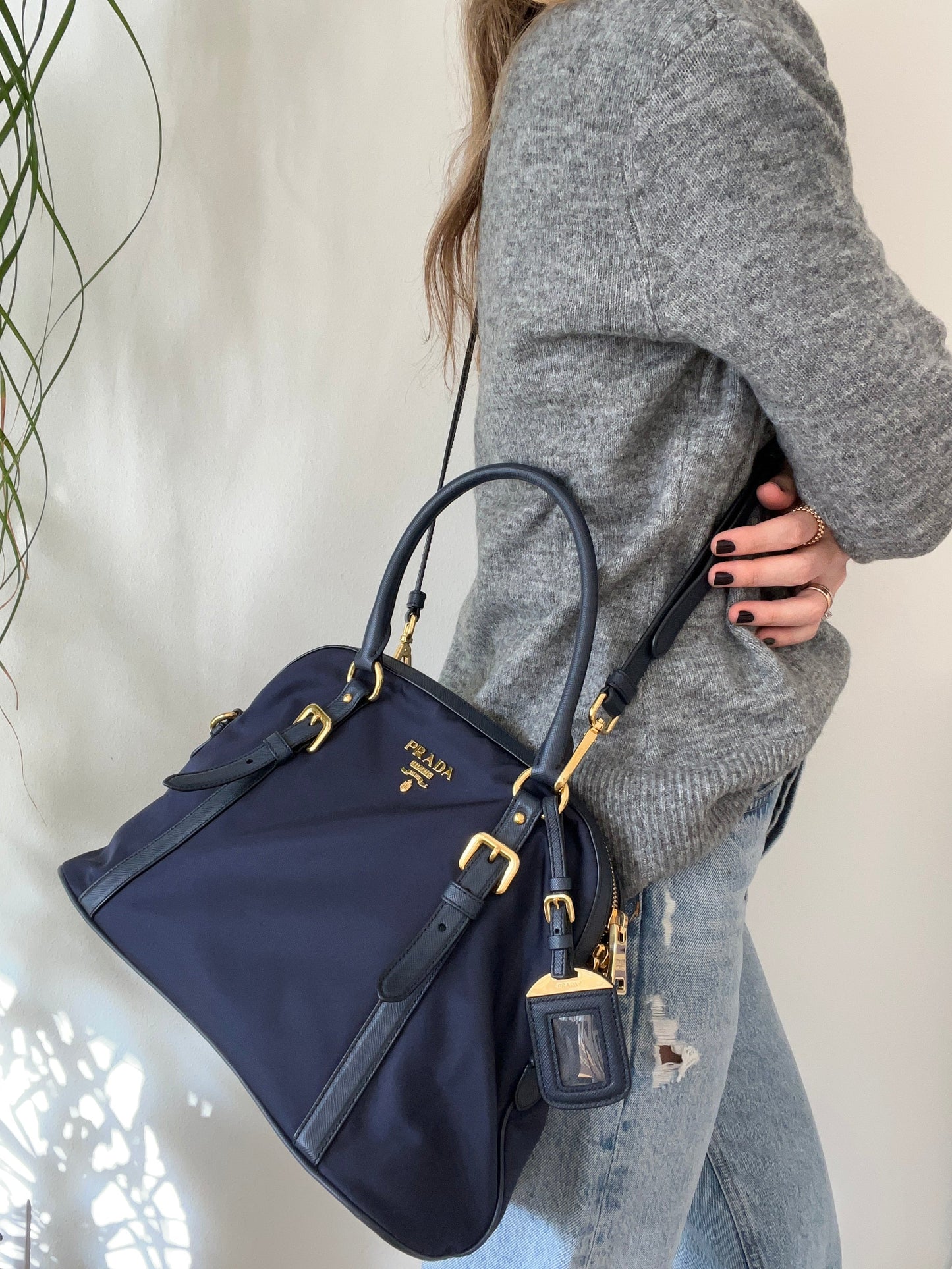 Tessuto Nylon Bag Baltico Blue