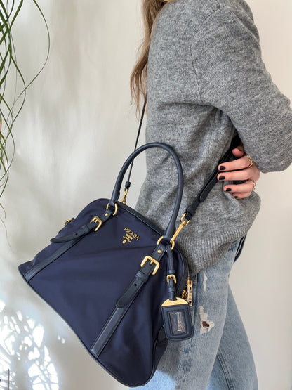 Tessuto Nylon Bag Baltico Blue