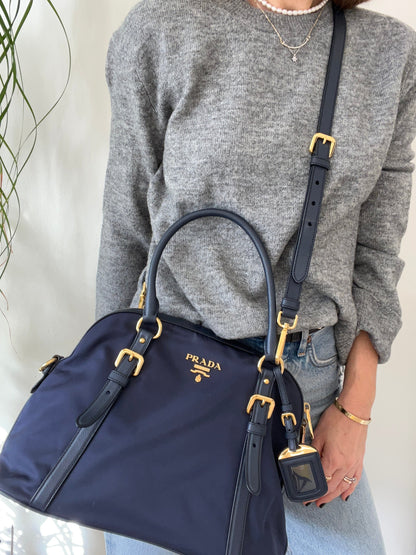 Tessuto Nylon Bag Baltico Blue