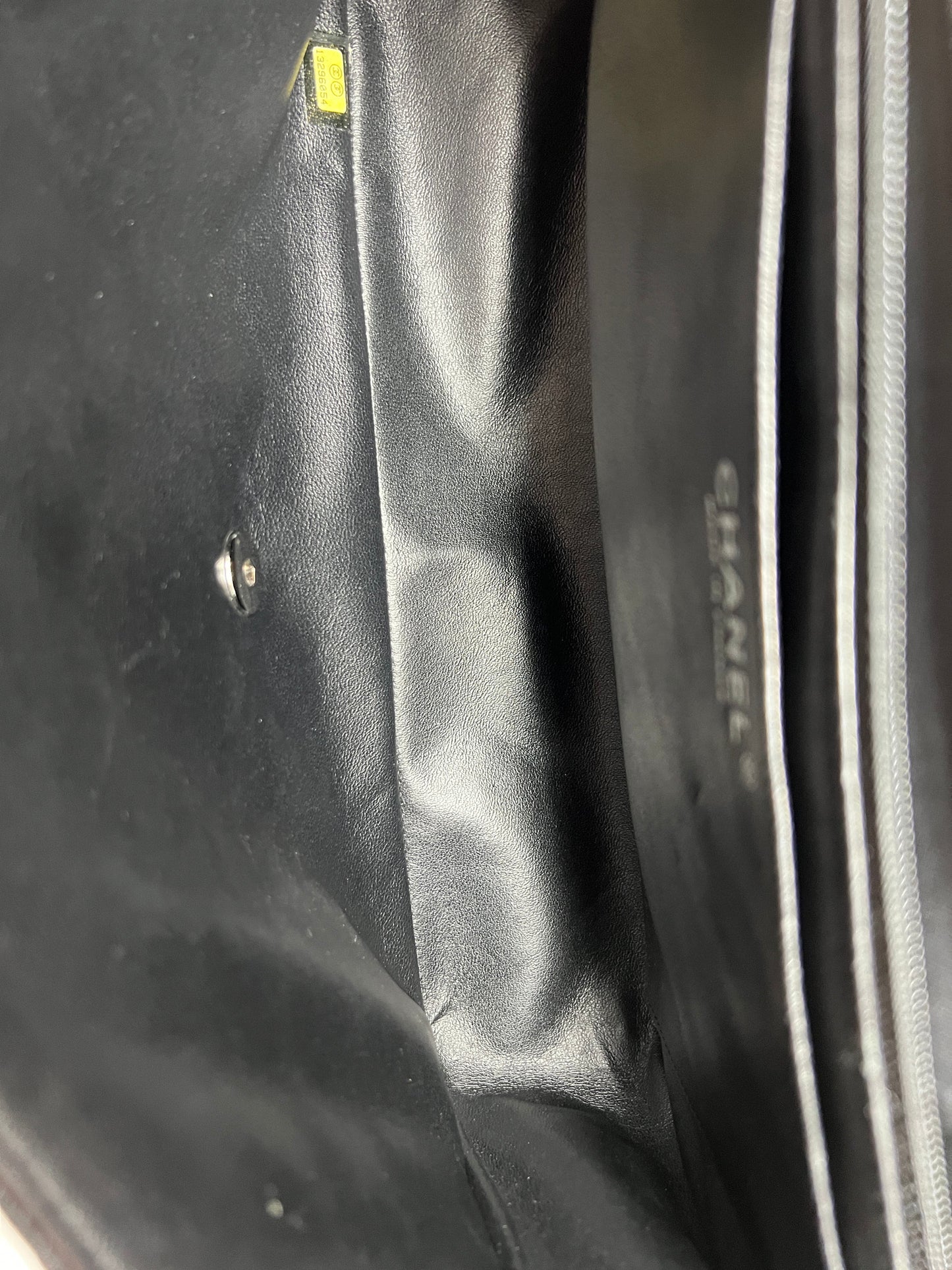 Jumbo Single Flap Caviar Leather and Silver Hardware
