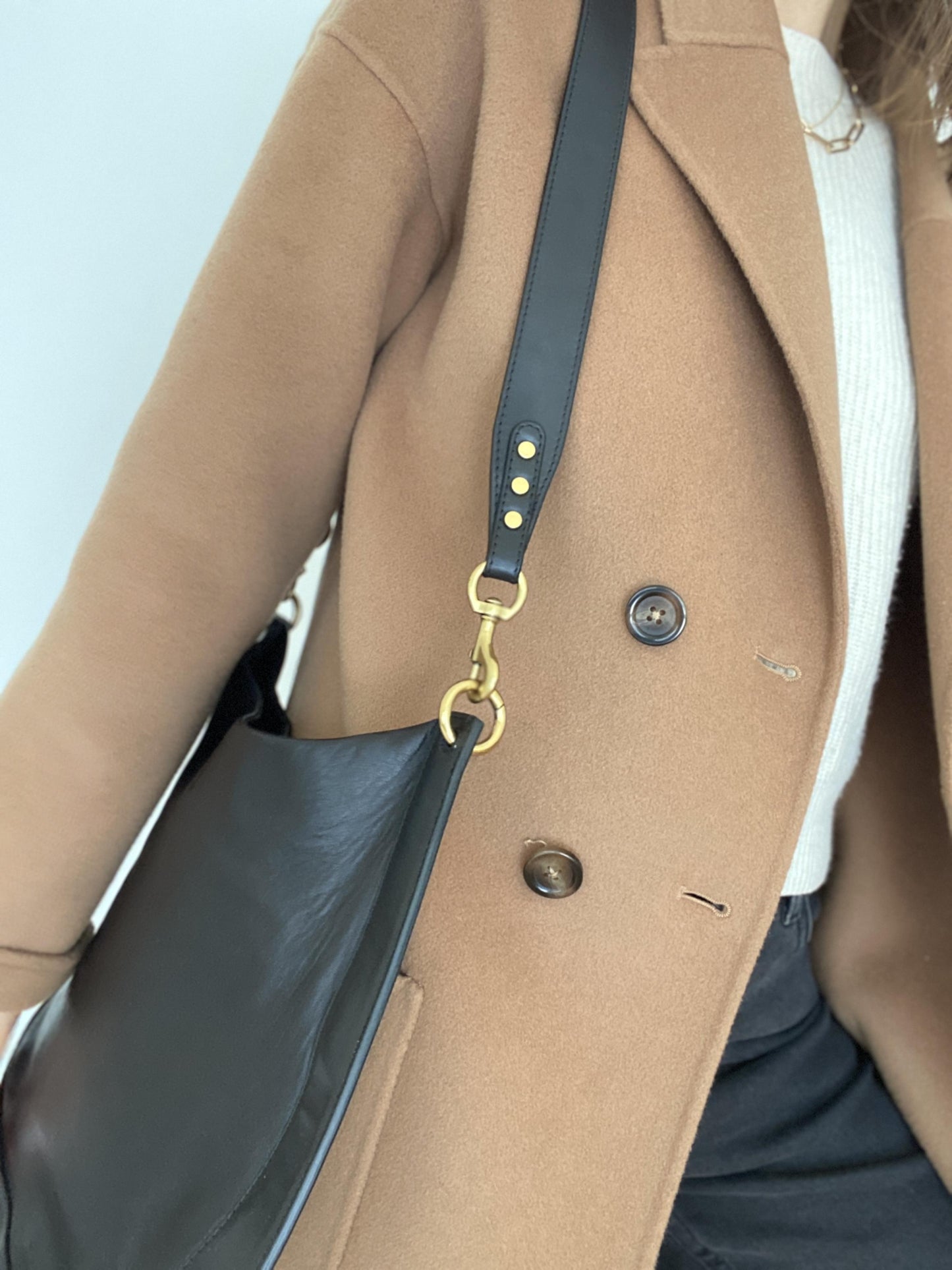 ISABEL MARANT Black Moksan Leather Shoulder Bag