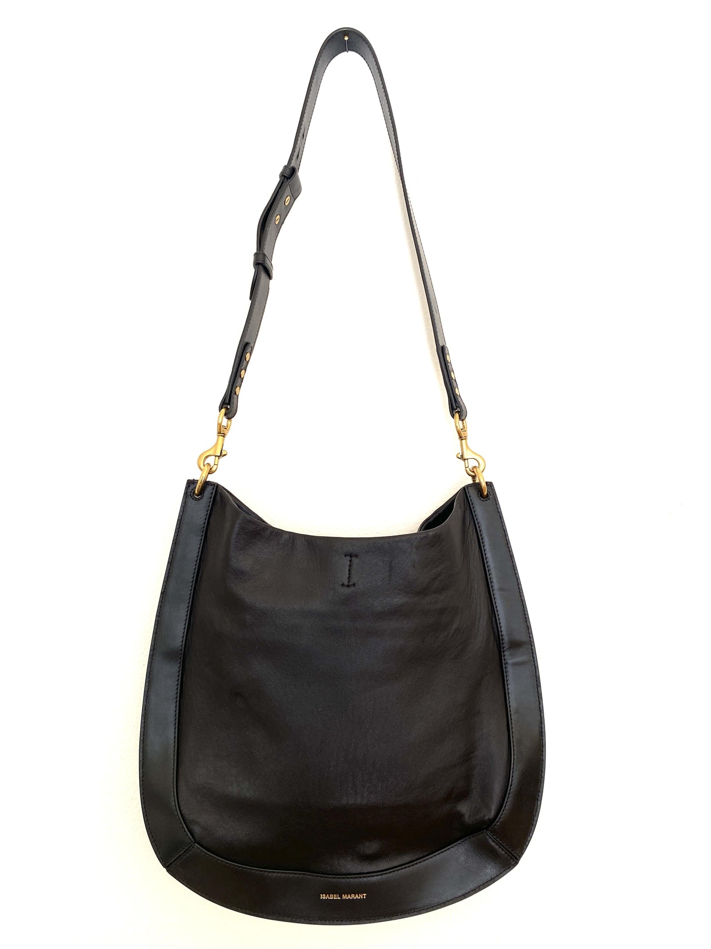 ISABEL MARANT Black Moksan Leather Shoulder Bag