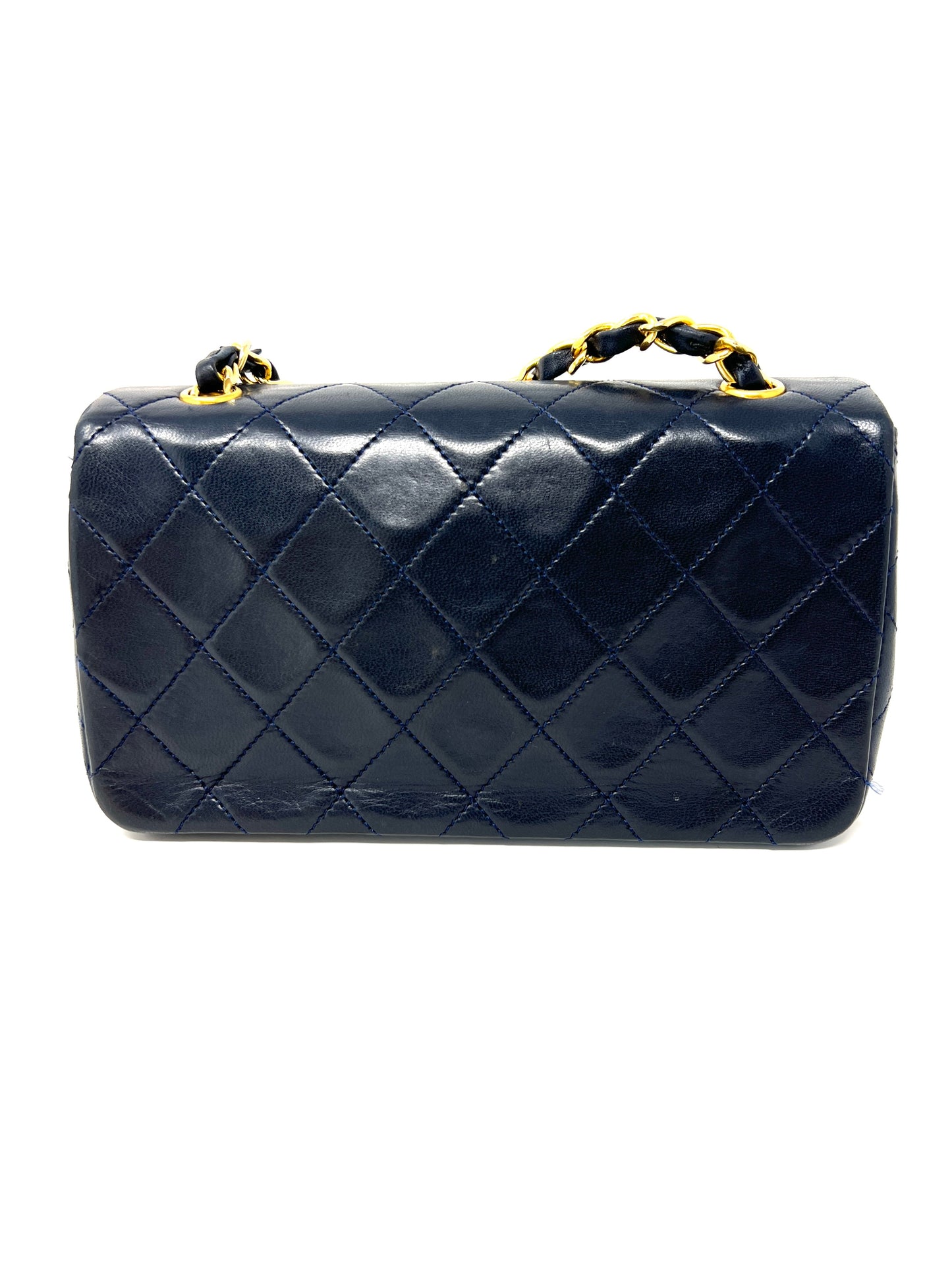Vintage Navy Lambskin Full Flap