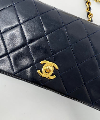 Vintage Navy Lambskin Full Flap