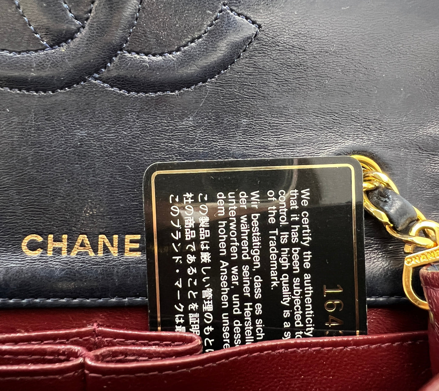Vintage Navy Lambskin Full Flap