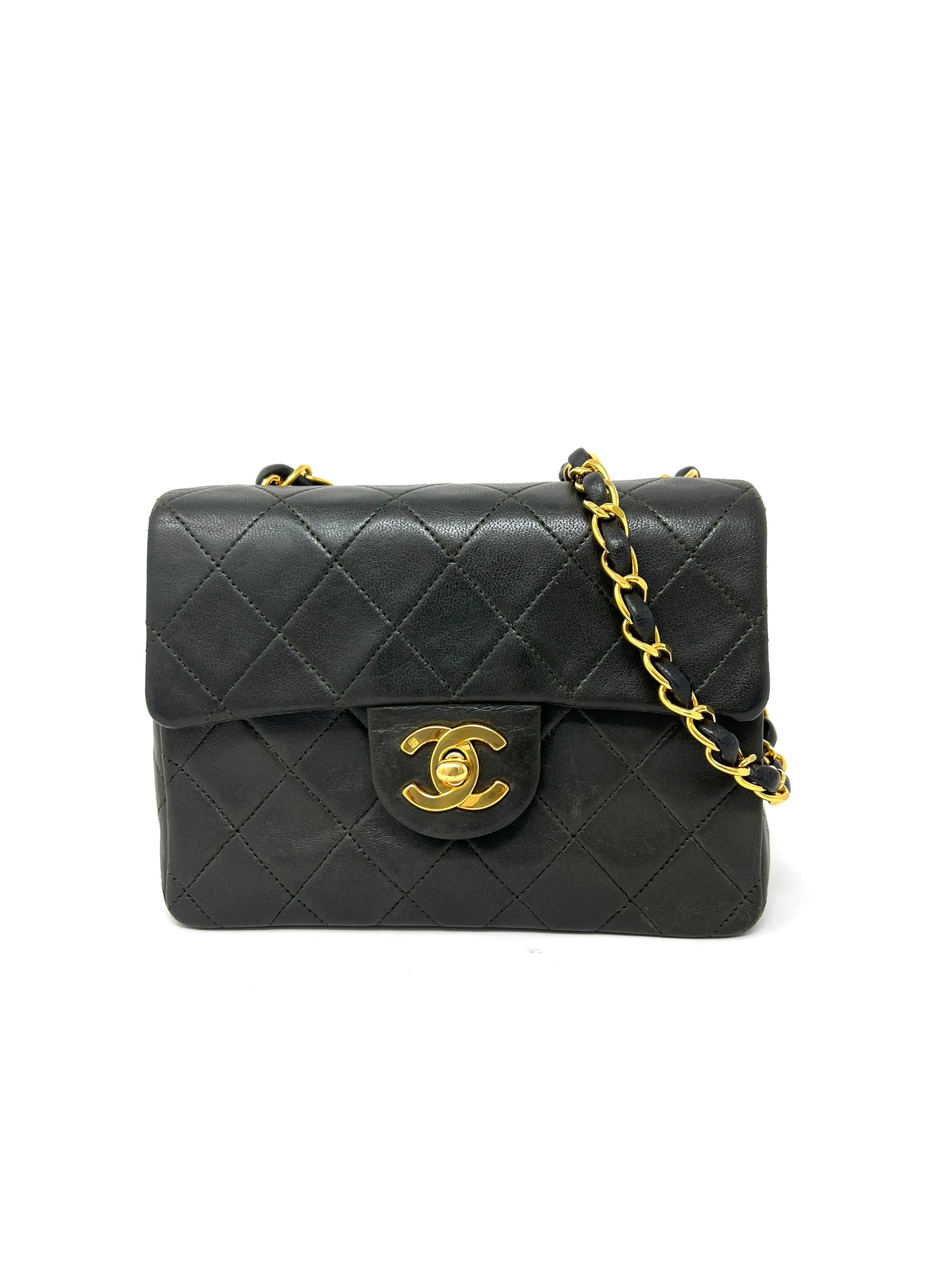 Square Mini Flap Bag in Khaki 1989-1991