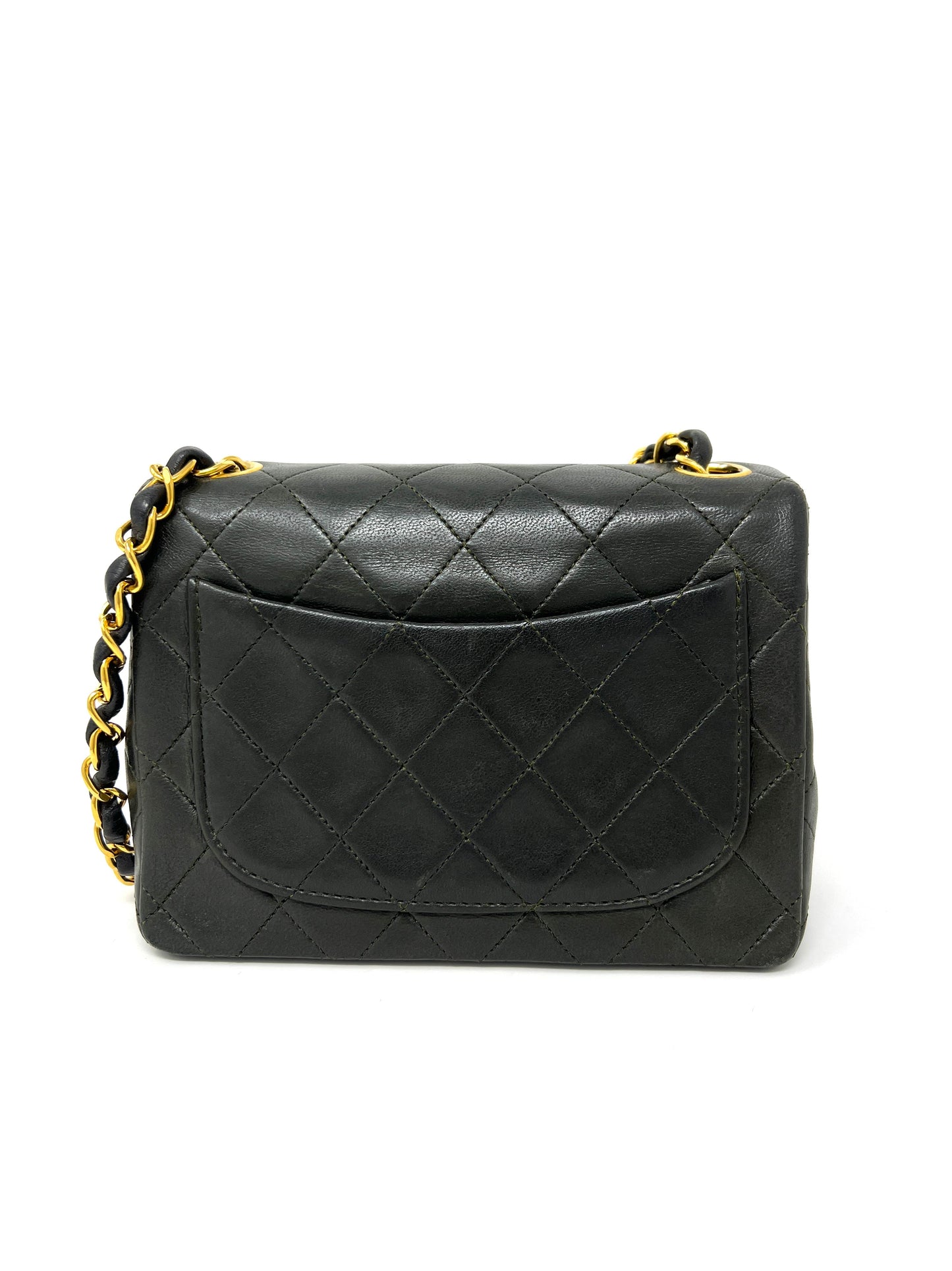 Square Mini Flap Bag in Khaki 1989-1991