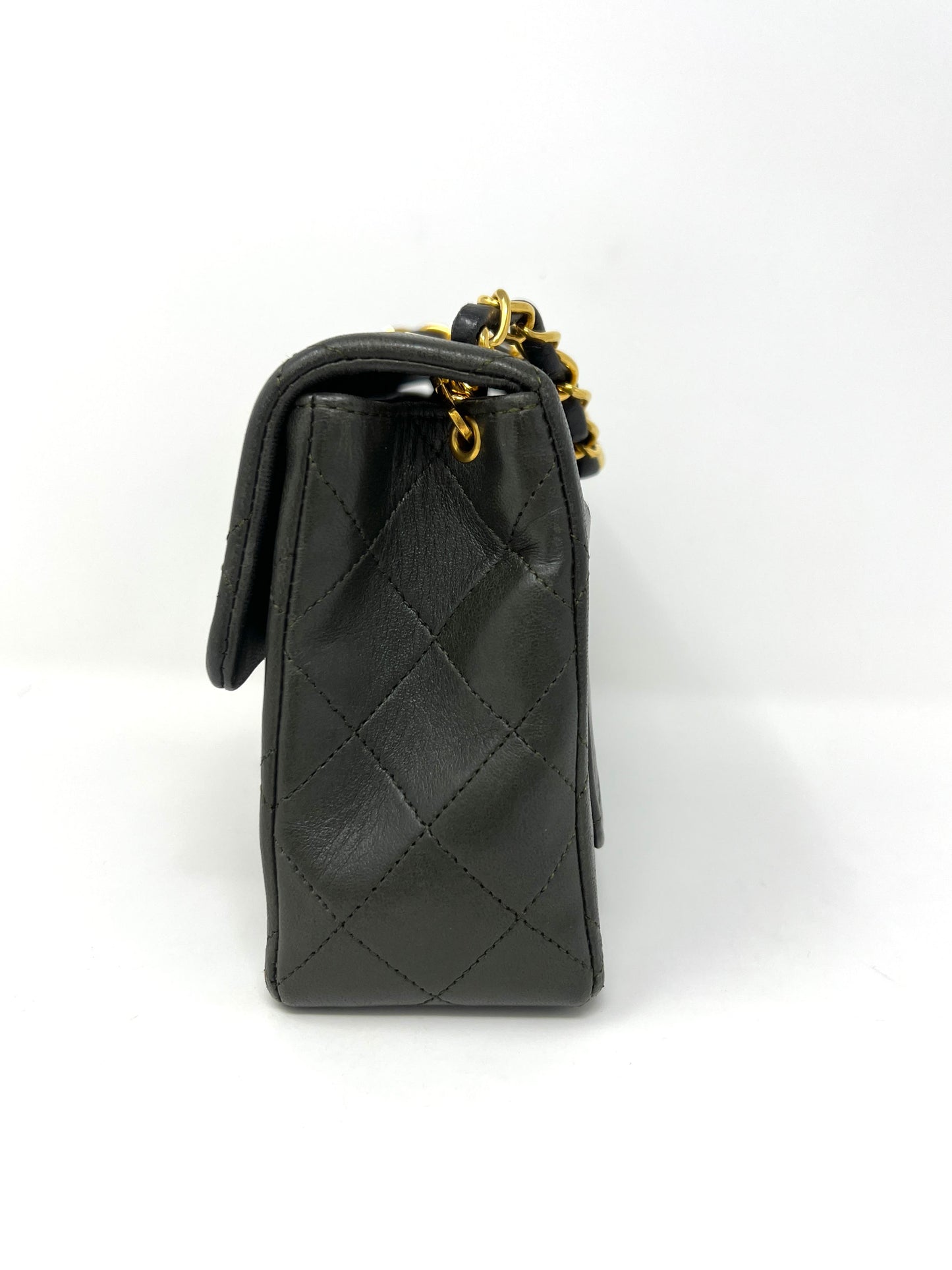 Square Mini Flap Bag in Khaki 1989-1991