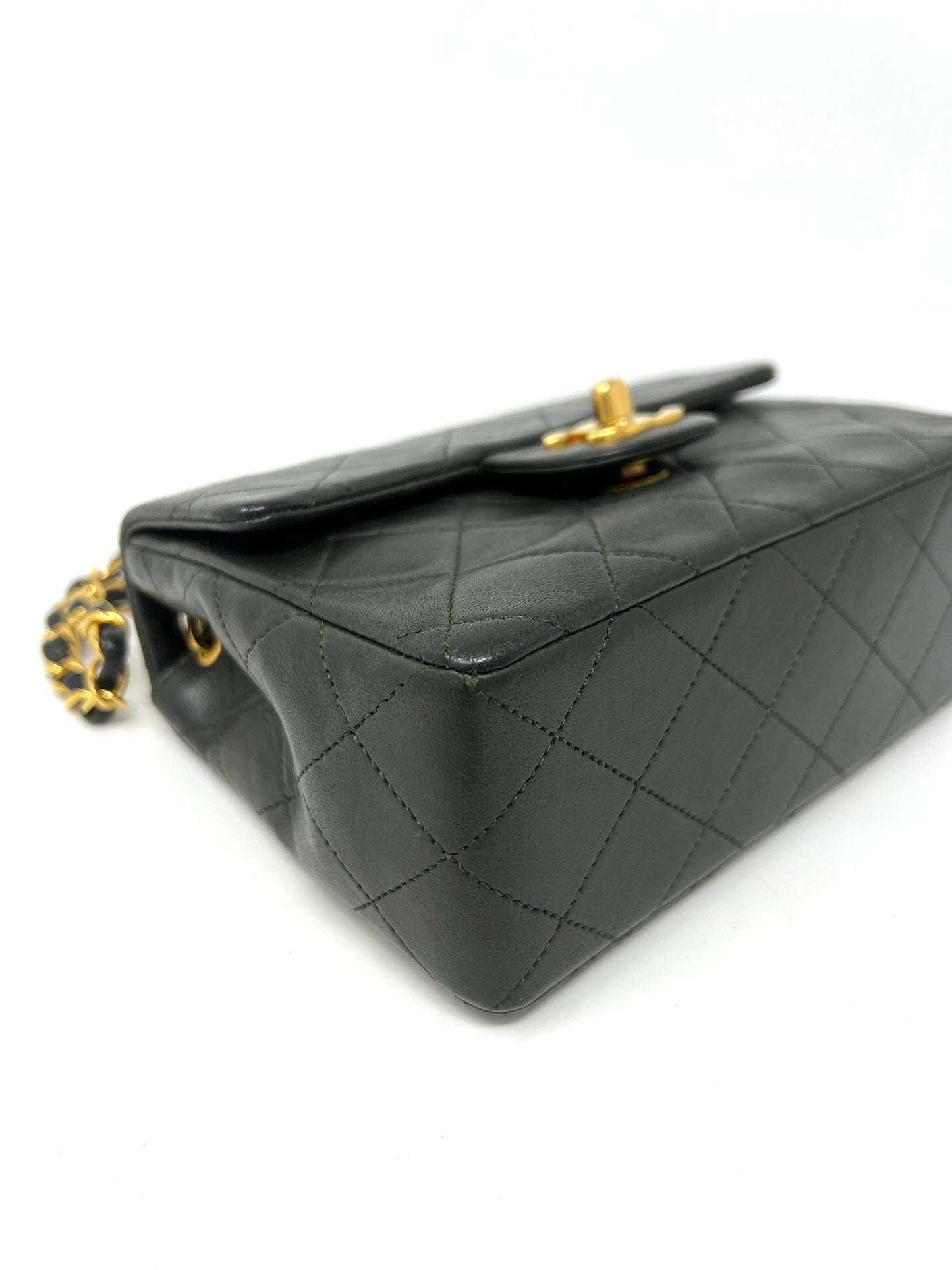 Square Mini Flap Bag in Khaki 1989-1991