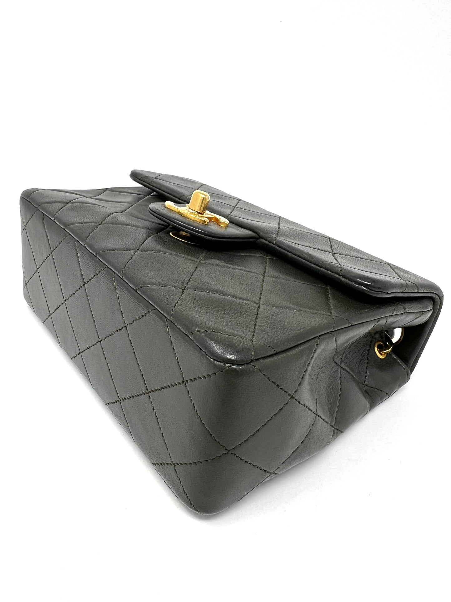 Square Mini Flap Bag in Khaki 1989-1991