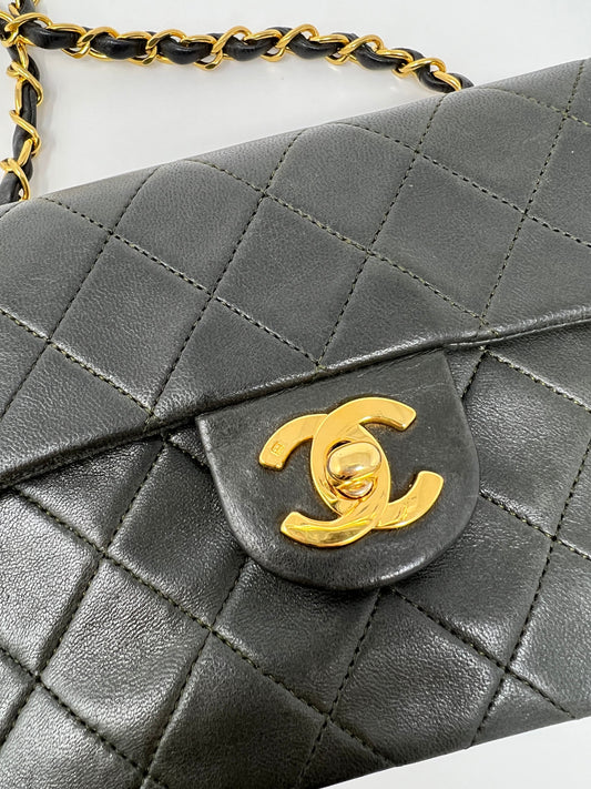 Square Mini Flap Bag in Khaki 1989-1991