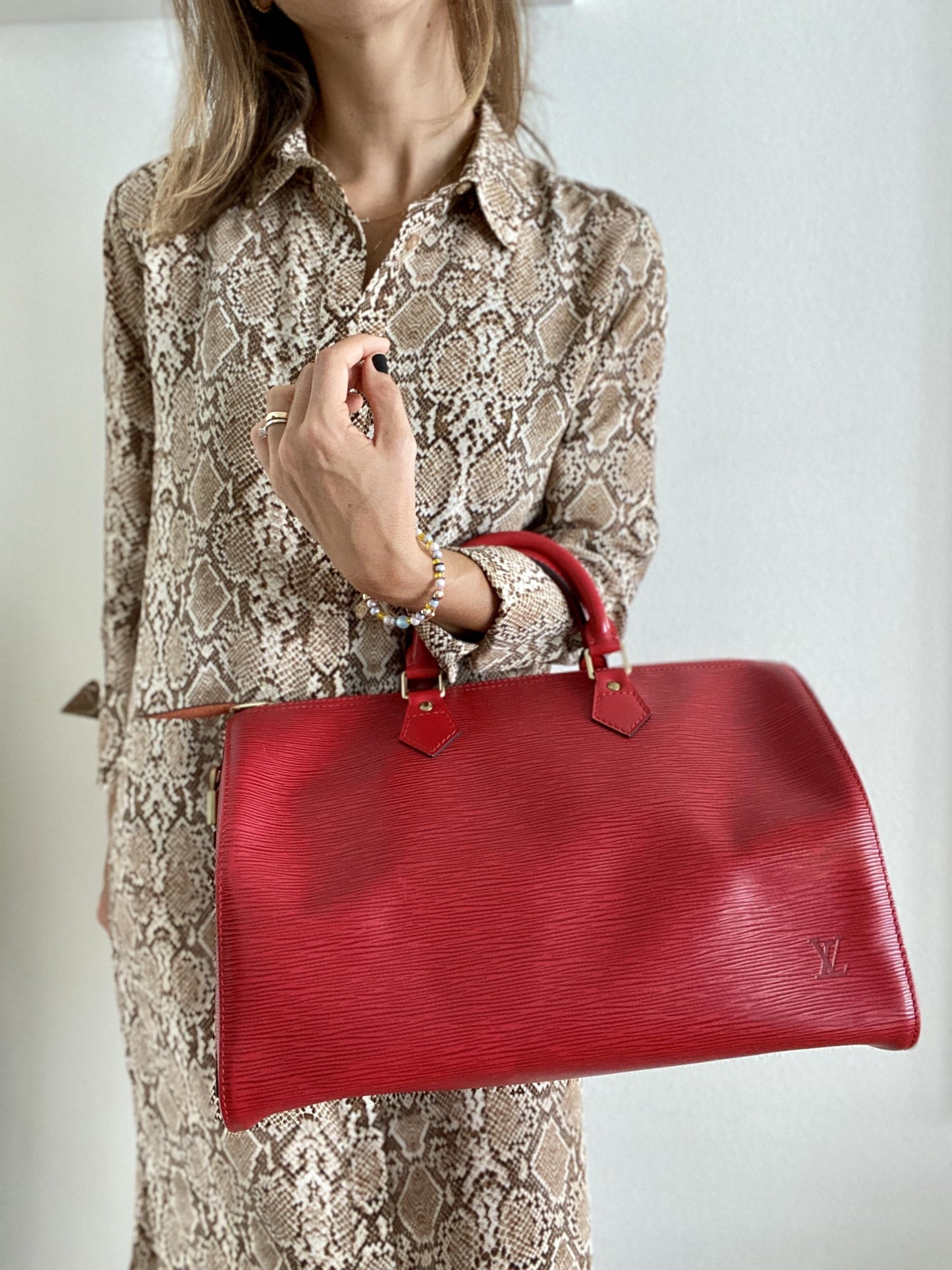 LOUIS VUITTON SPEEDY 40 RED EPI LEATHER – VINTAGE