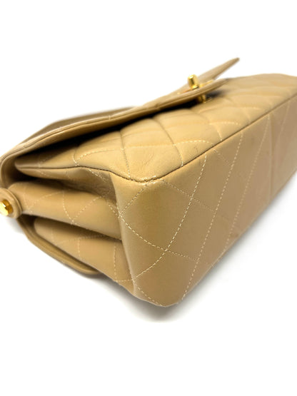 Both Sides Flap Handbag Beige